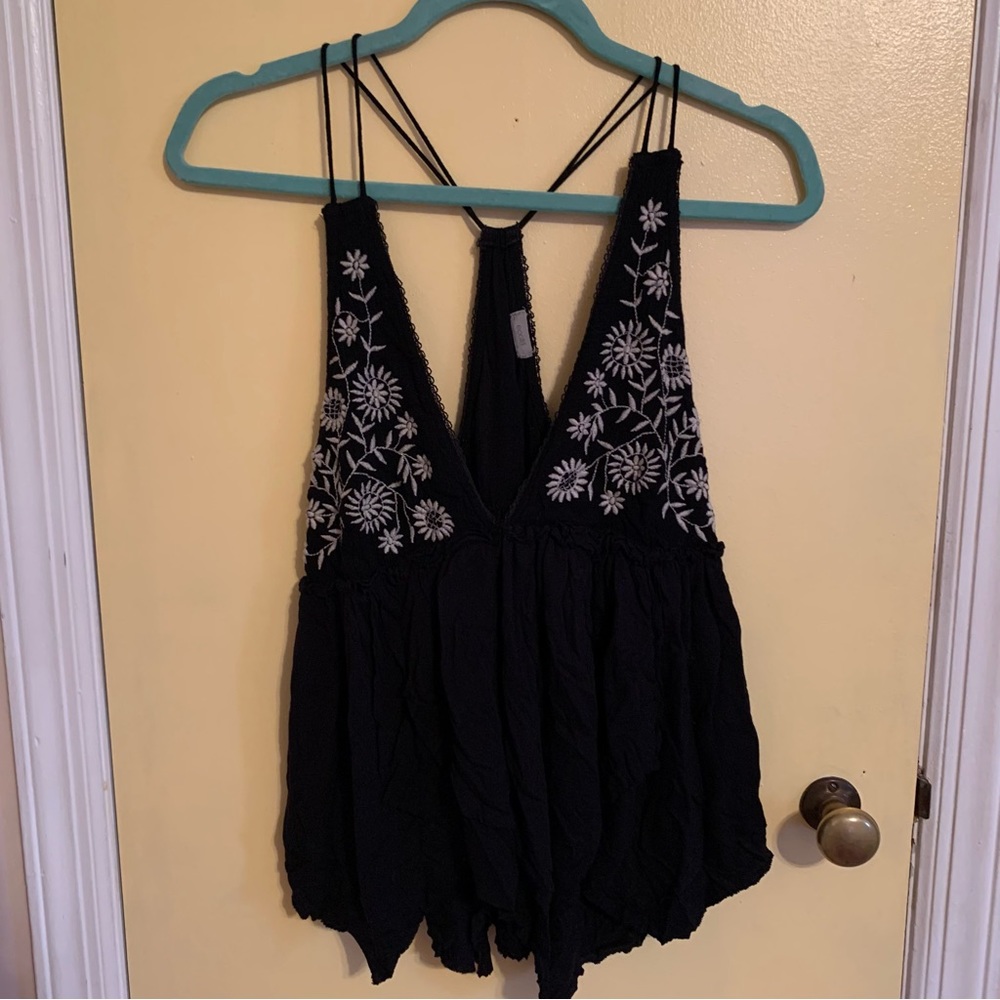 Urban Outfitters ecoté flowy deep v sleeveless top